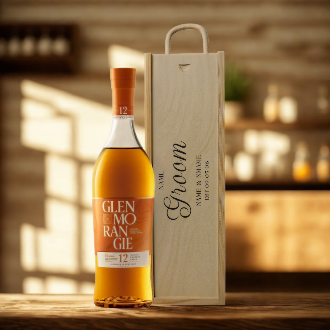 Personalised Groom Whisky Gift Set with Wooden Presentation Box
