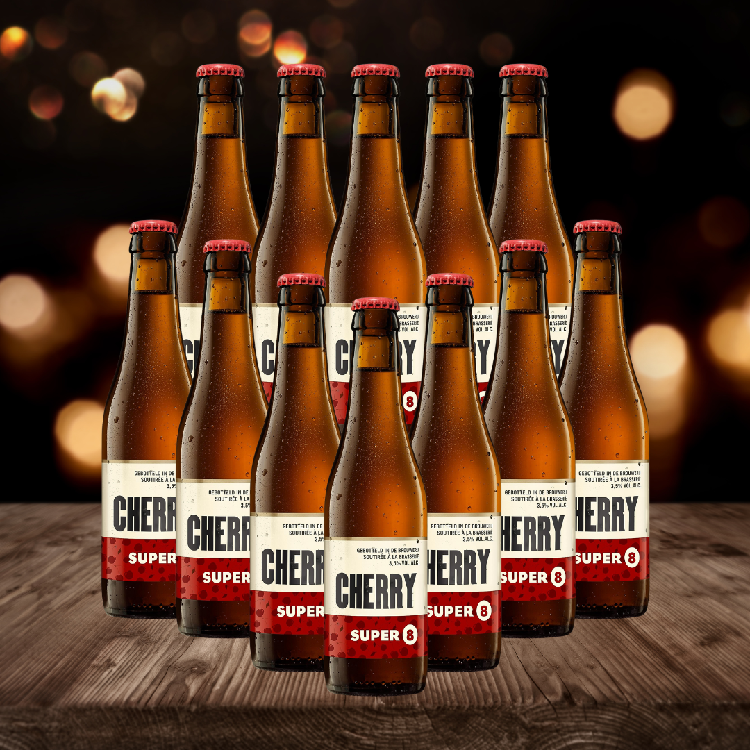 Haacht Super 8 Cherry Belgian Beer 330ml Bottles - 3.4% ABV (12 Pack)