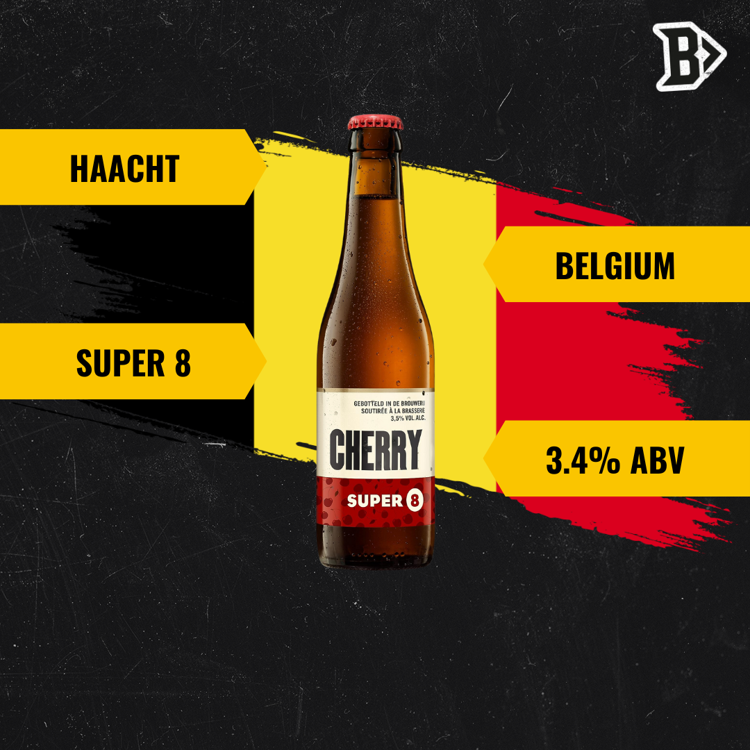 Haacht Super 8 Cherry Belgian Beer 330ml Bottles - 3.4% ABV (12 Pack)