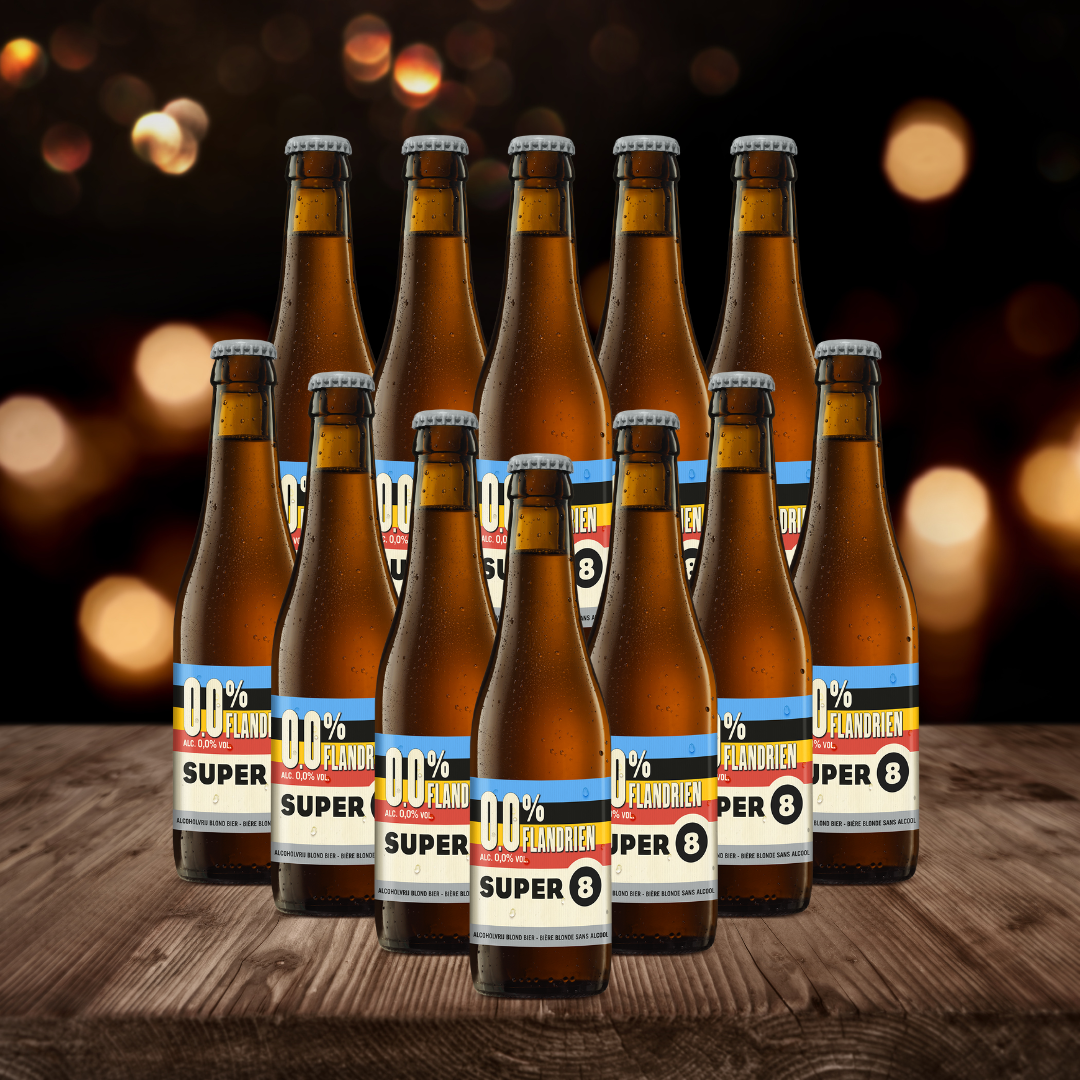 Haacht Super 8 Flandrien Belgian Alcohol Free Beer 330ml Bottles - 0.0% ABV (Multipack)