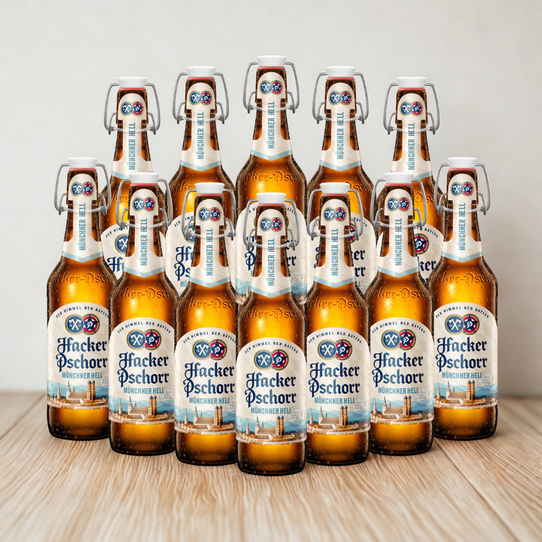 Hacker Pschorr Munchner Hells German Hells Beer 500ml Bottles 5.0% ABV (12 Pack)