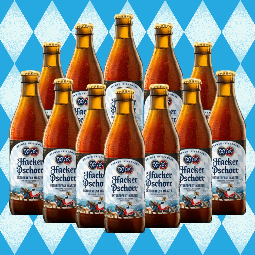 Hacker Pschorr Oktoberfest Märzen Beer 500ml Bottles - 5.8% ABV (12 Pack) - BEERHUNTER