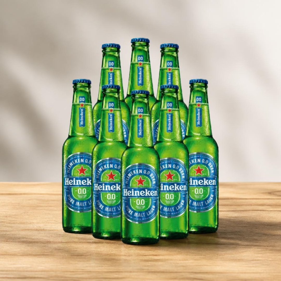 Heineken 0.0 Alcohol Free Beer 330ml Bottles - 0.0% ABV (Multipack)