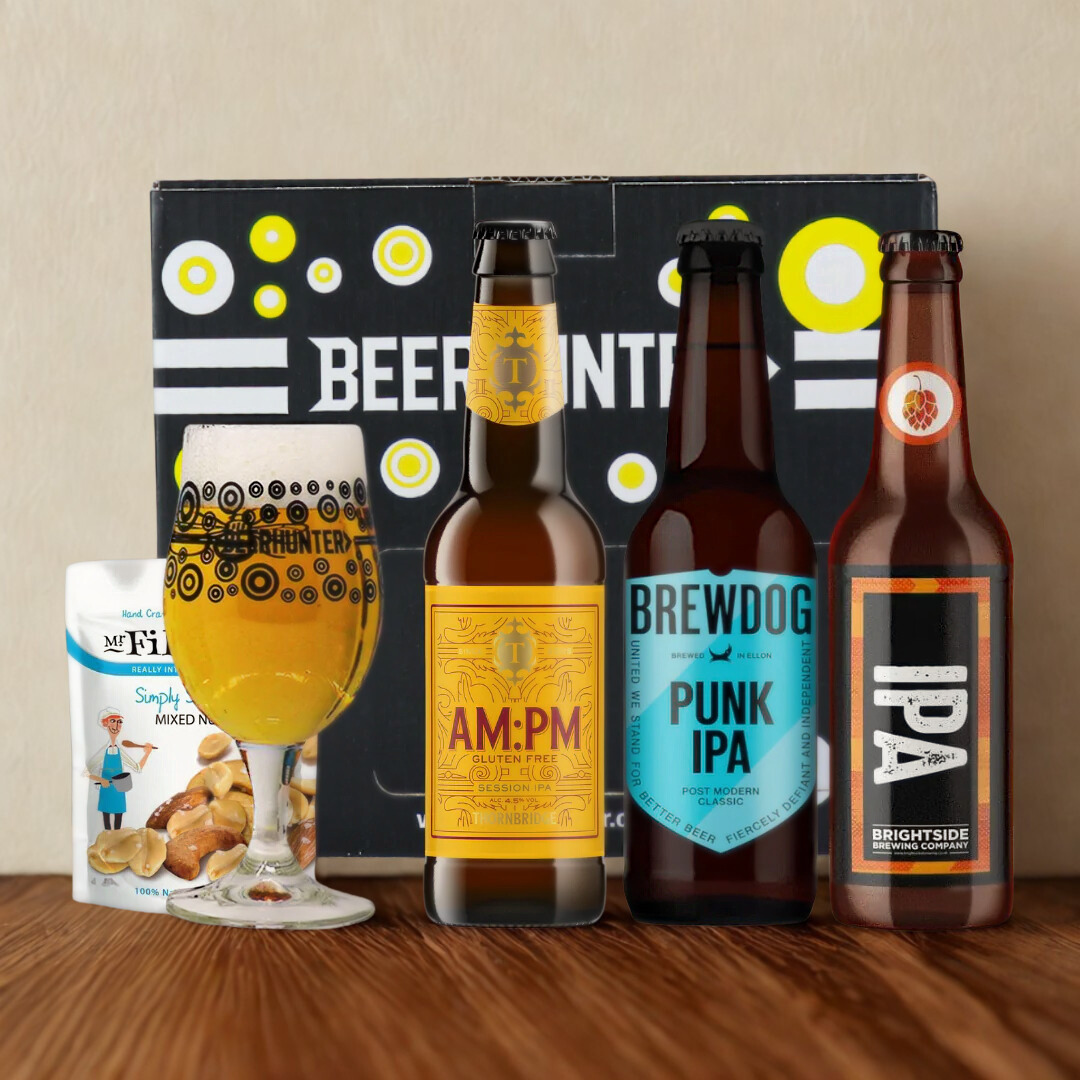 IPA Craft Beer Gift Set with Glass (3 Pack)