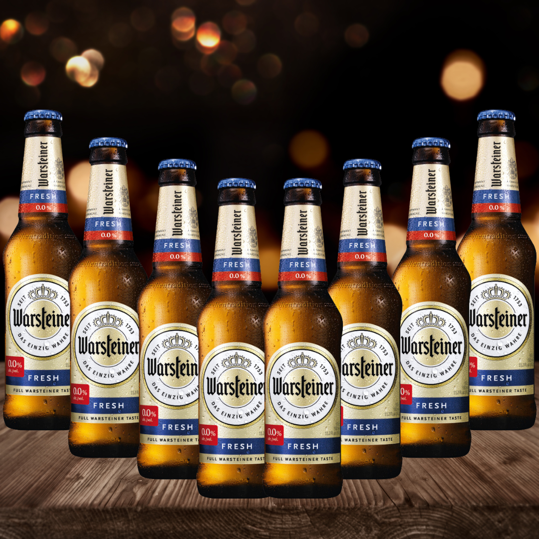 Warsteiner Fresh Alcohol Free German Pilsner 330ml Bottles - 0.0% ABV (multipack)