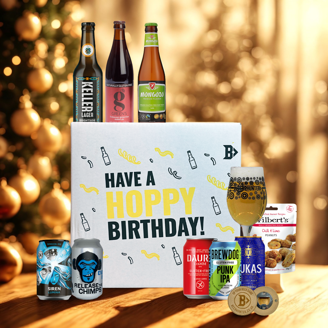 Gluten Free Beer Hoppy Birthday Gift Box with Glass - (8 Pack)