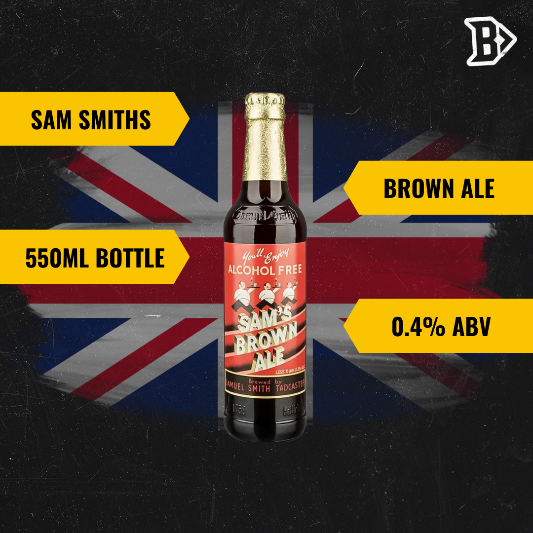 Samuel Smith's Brown Ale British Alcohol-Free Brown Ale 550ml Bottles - 0.4% ABV (Multipack)