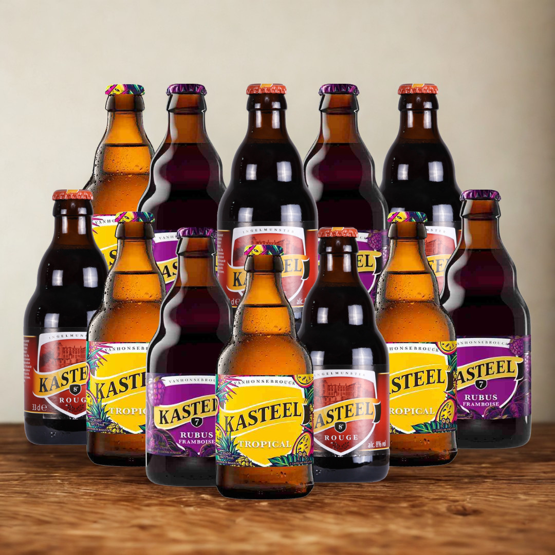 Kasteel Belgian Beer Mixed Case of Bottles (Tropical, Cherry & Donker) - (12 Pack)