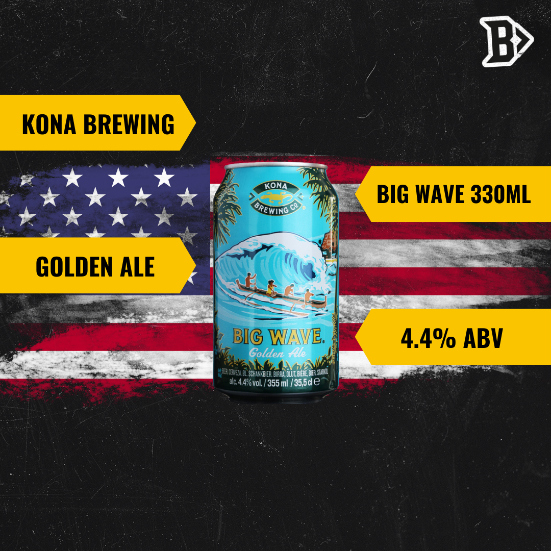 Kona Brewing Co Big Wave Golden Ale 355ml Can - 4.4% ABV (12 Pack) - BEERHUNTER