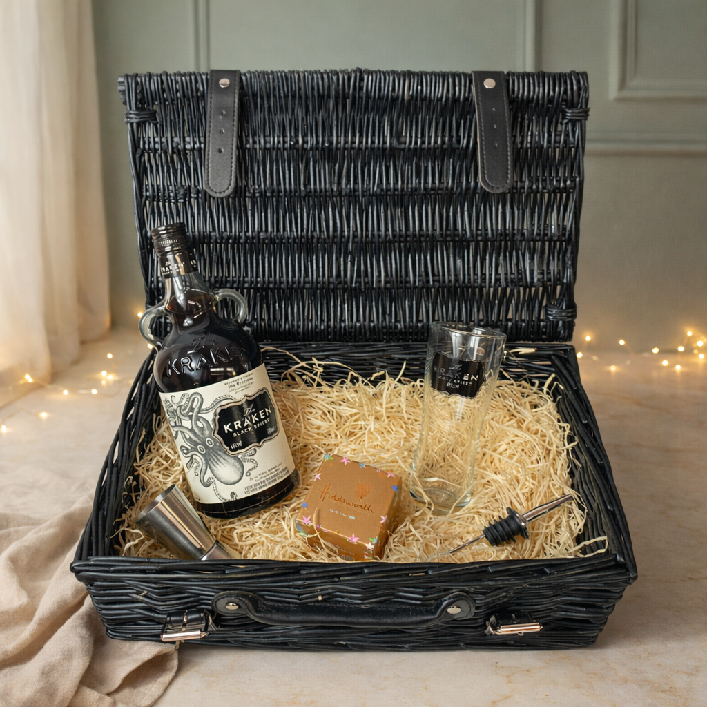 Kraken Black Spiced Rum 14" Gift Hamper with Chocolate and Accessories - 70cl (40% ABV)