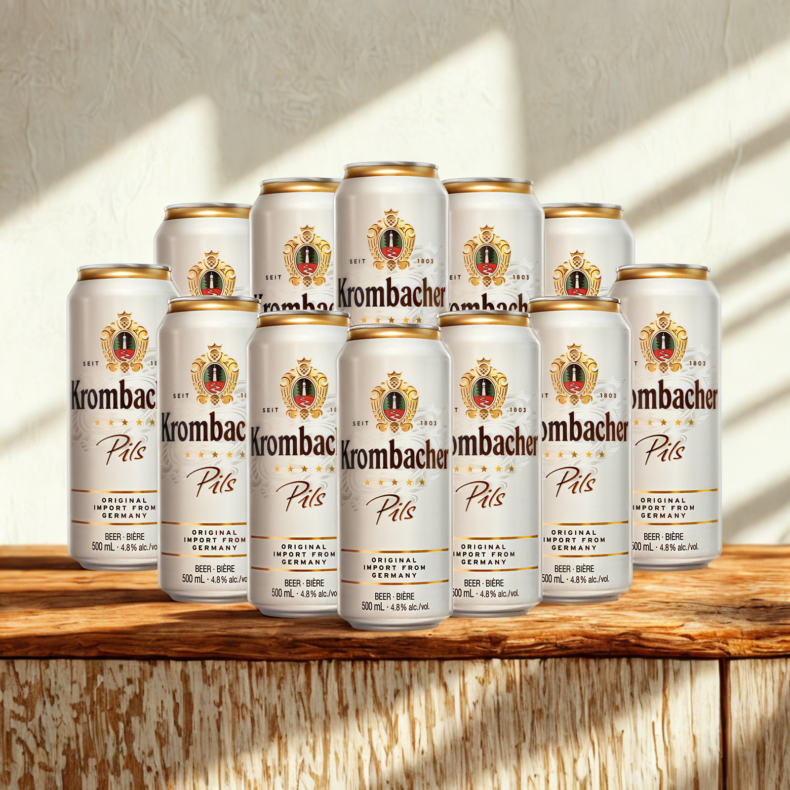 Krombacher Pils Premium German Pilsner 500ml Cans (Multipack) - 4.8% ABV