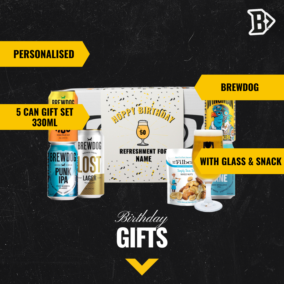 Personalised Brewdog Birthday Craft Beer Gift Set - IPA, Pale Ale & Lager (5 x 330ml)