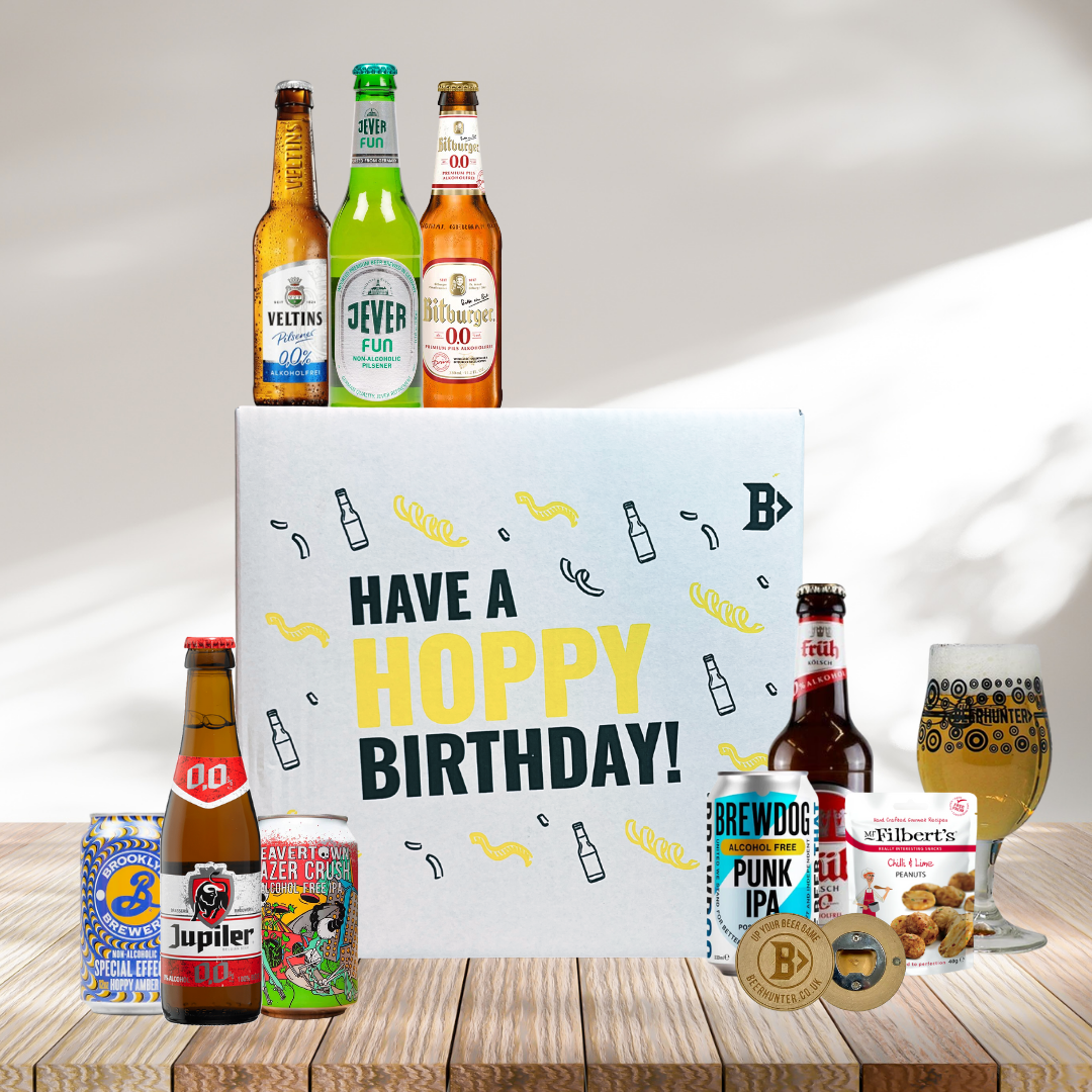 Low Alcohol Beer Hoppy Birthday Gift Box with Glass - (8 Pack)