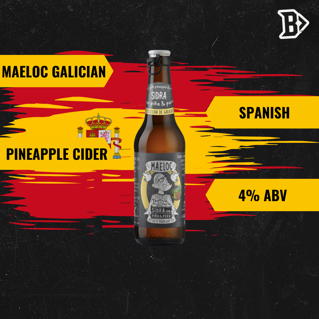 Maeloc Galician Pineapple & Pear Spanish Cider 330ml Bottles - 4.0% ABV (12 Pack)