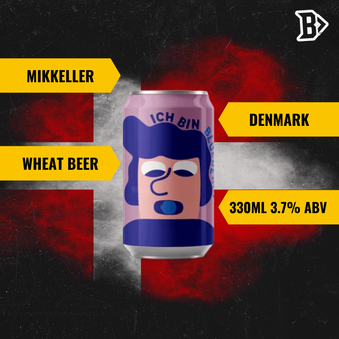 Mikkeller Danish Ich Bin Blueberry Berliner Weisse Wheat Beer 330ml Cans – 3.7% ABV (12 Pack) - BEERHUNTER