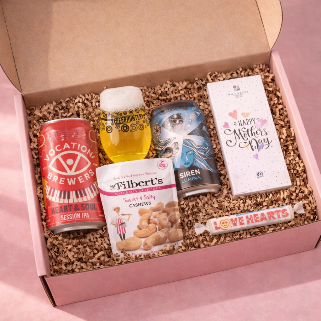 Mother’s Day Gluten-Free Craft Beer Gift Set Vocation & Siren with Chocolate, Snacks and Glass