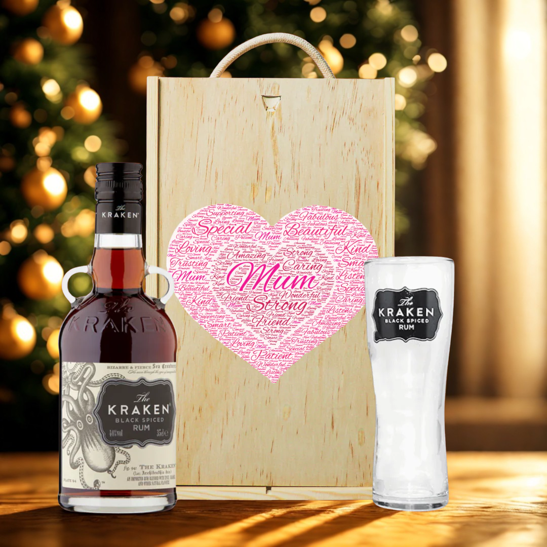 Mum Kraken Spiced Rum Gift Set with Kraken Glass (35cl)