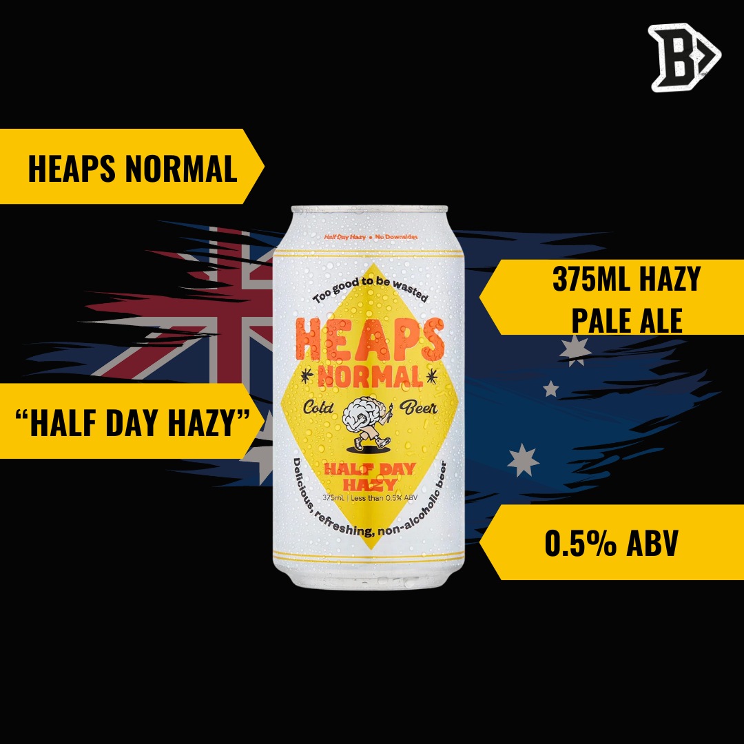 Heaps Normal Half Day Hazy Non-Alcoholic Hazy Pale Ale 375ml Cans - 0.5% ABV (12 Pack)