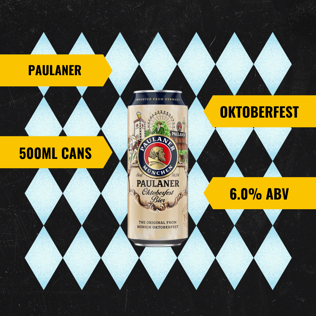 Paulaner Munchen Oktoberfest Premium German Bier 500ml Cans - 6.0% ABV (Multipack)