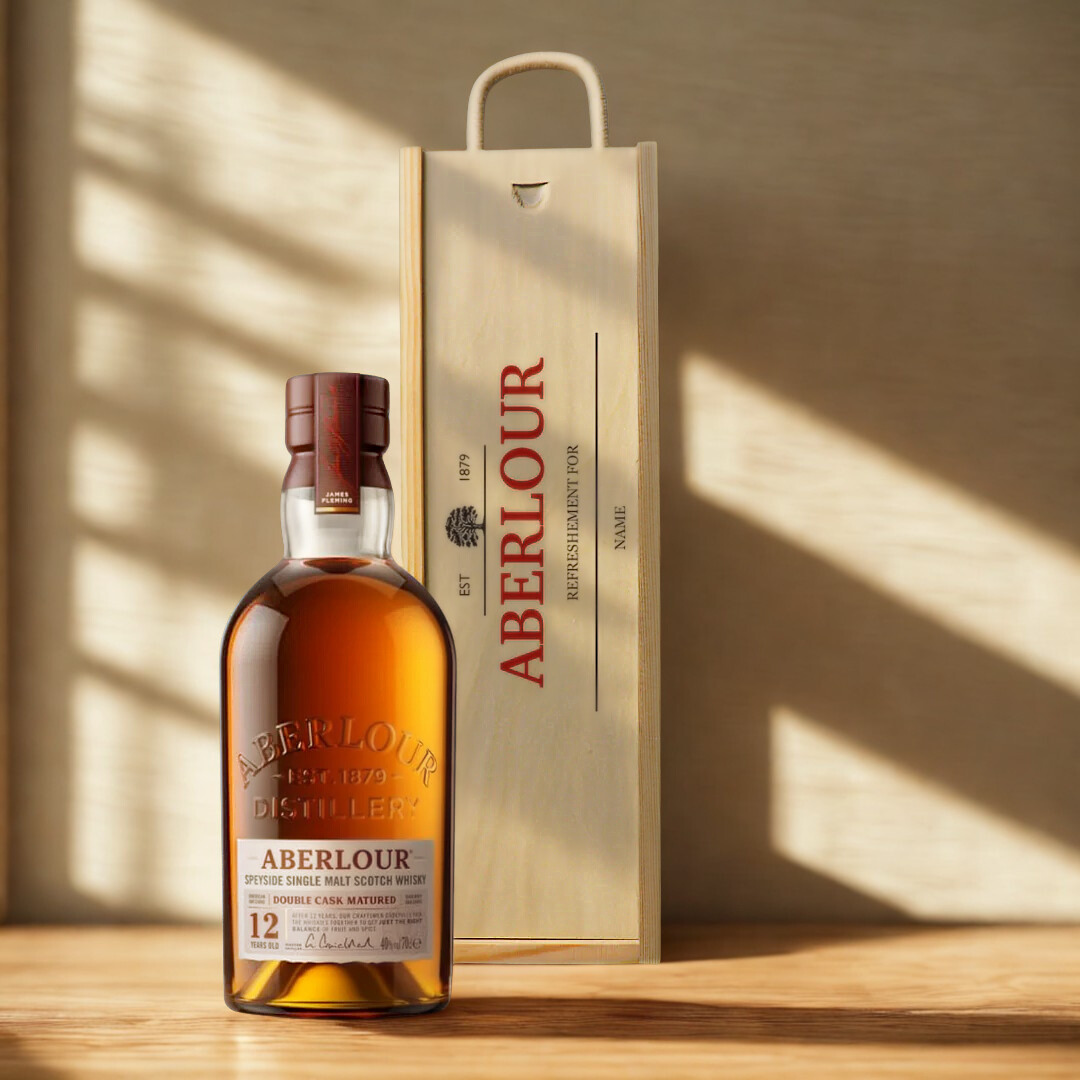 Personalised Aberlour 12 Year Old Single Malt Scotch Whisky Gift Set - 70cl (40% ABV)