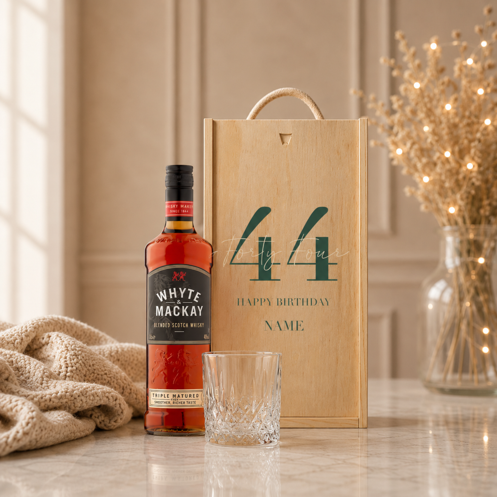 Personalised Birthday Whisky Gift Set with Glass & Personalised Lid