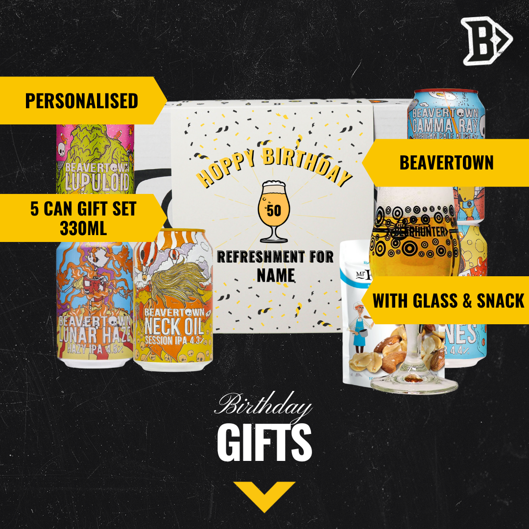 Personalised Beavertown Birthday Craft Beer Gift Set - IPA, Pale Ale & Lager (5 x 330ml) - BEERHUNTER