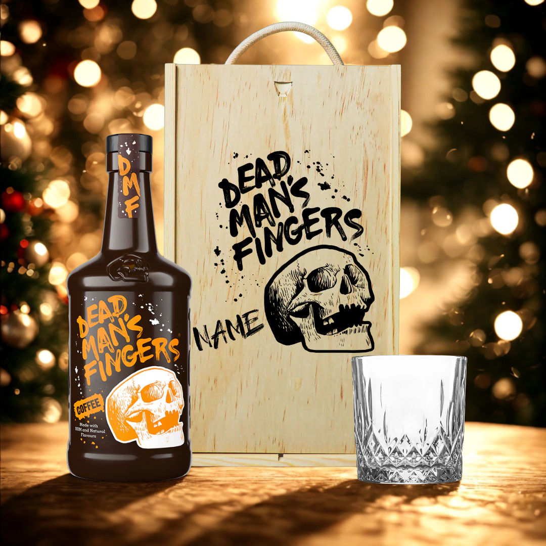 Personalised Dead Man's Fingers Coffee Rum Gift Set with Glass - 70cl