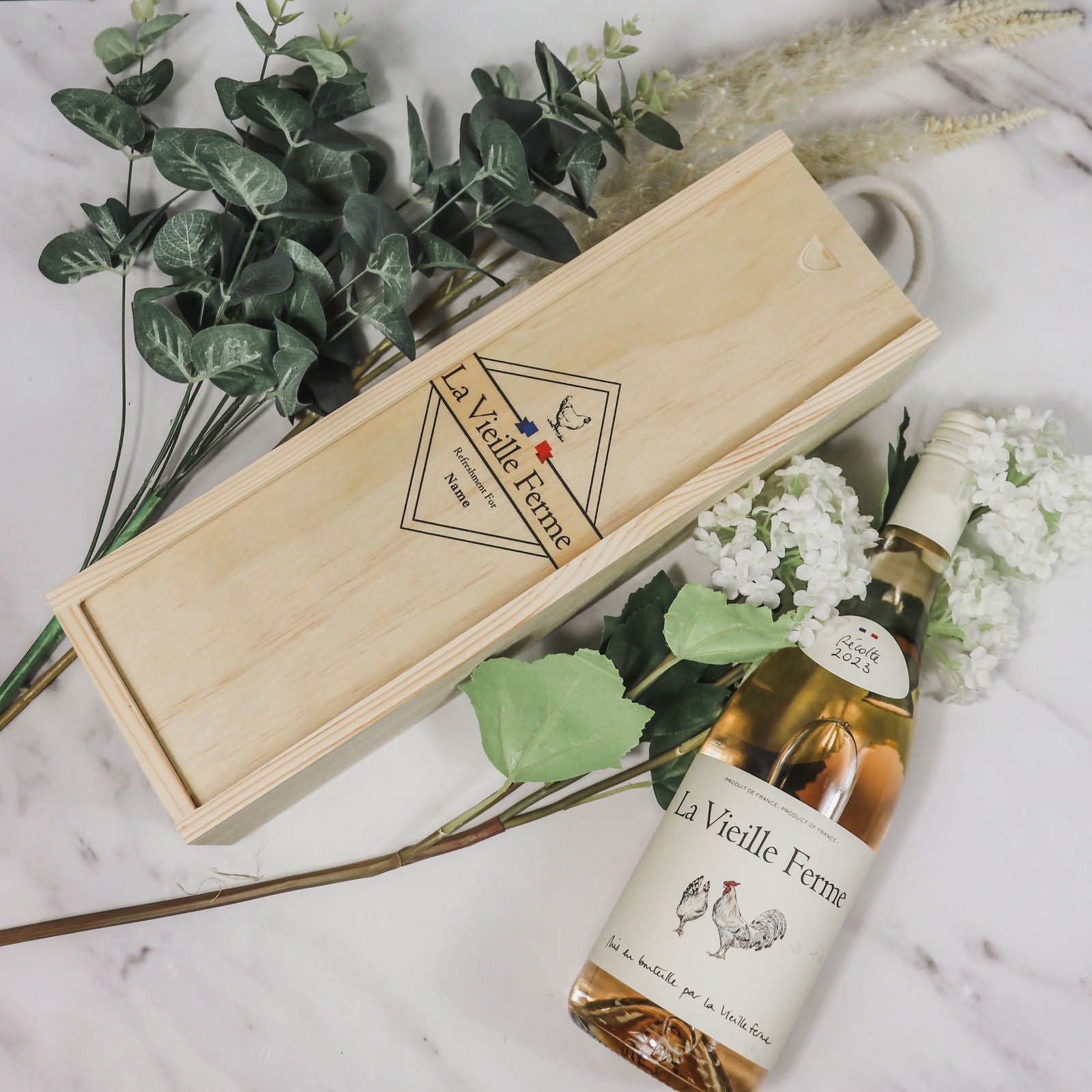 Personalised La Vieille Ferme Rose Wine Gift Set (75cl) - BEERHUNTER