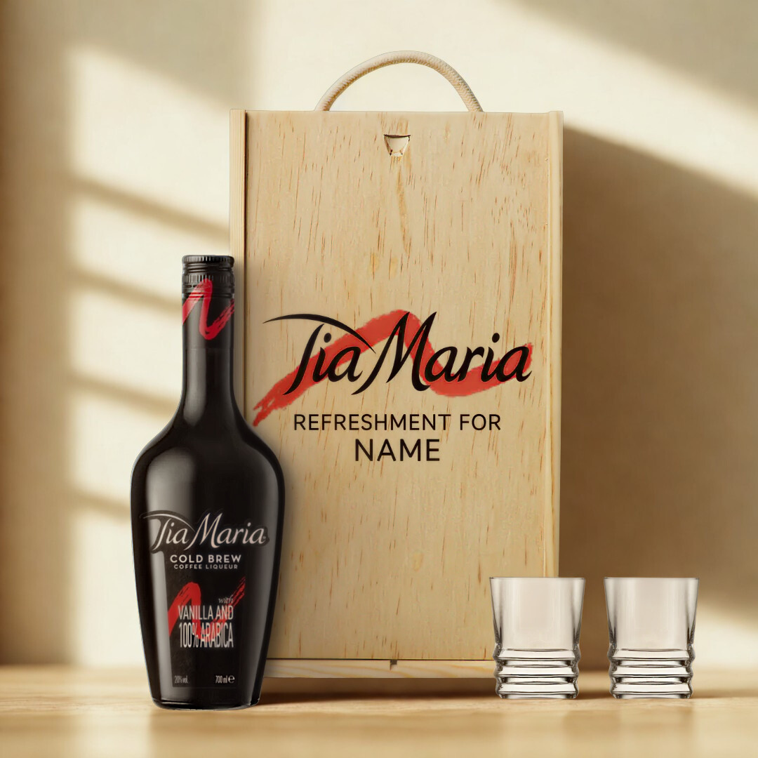 Personalised Tia Maria Cold Brew Coffee Liqueur Gift Set - 70cl (20% ABV)