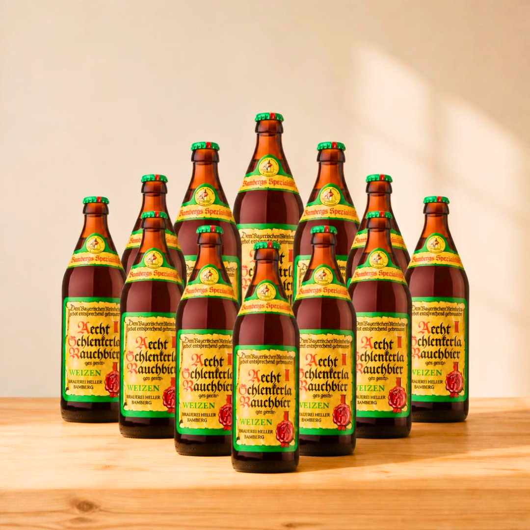 Schlenkerla Rauchbier Weizen Wheat Beer 500ml Bottles - 5.2% ABV (Multipack)