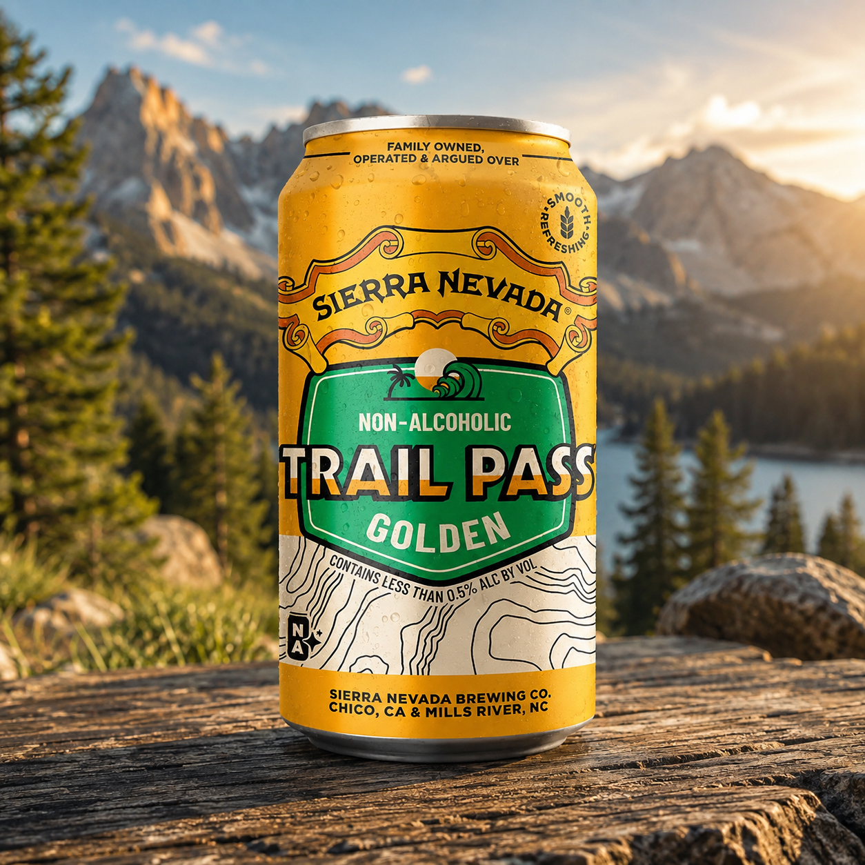 Sierra Nevada Trail Pass Non-Alcoholic Golden Ale 355ml Cans – 0.5% ABV (12 Pack)