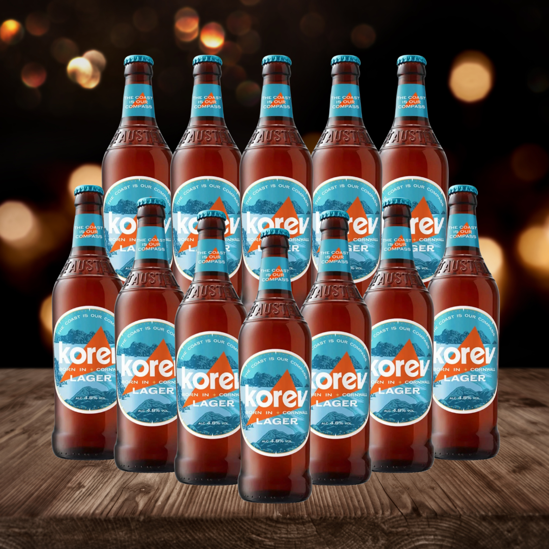 St Austell Cornish Korev Lager 500ml Bottles - 4.8% ABV (12 Pack)