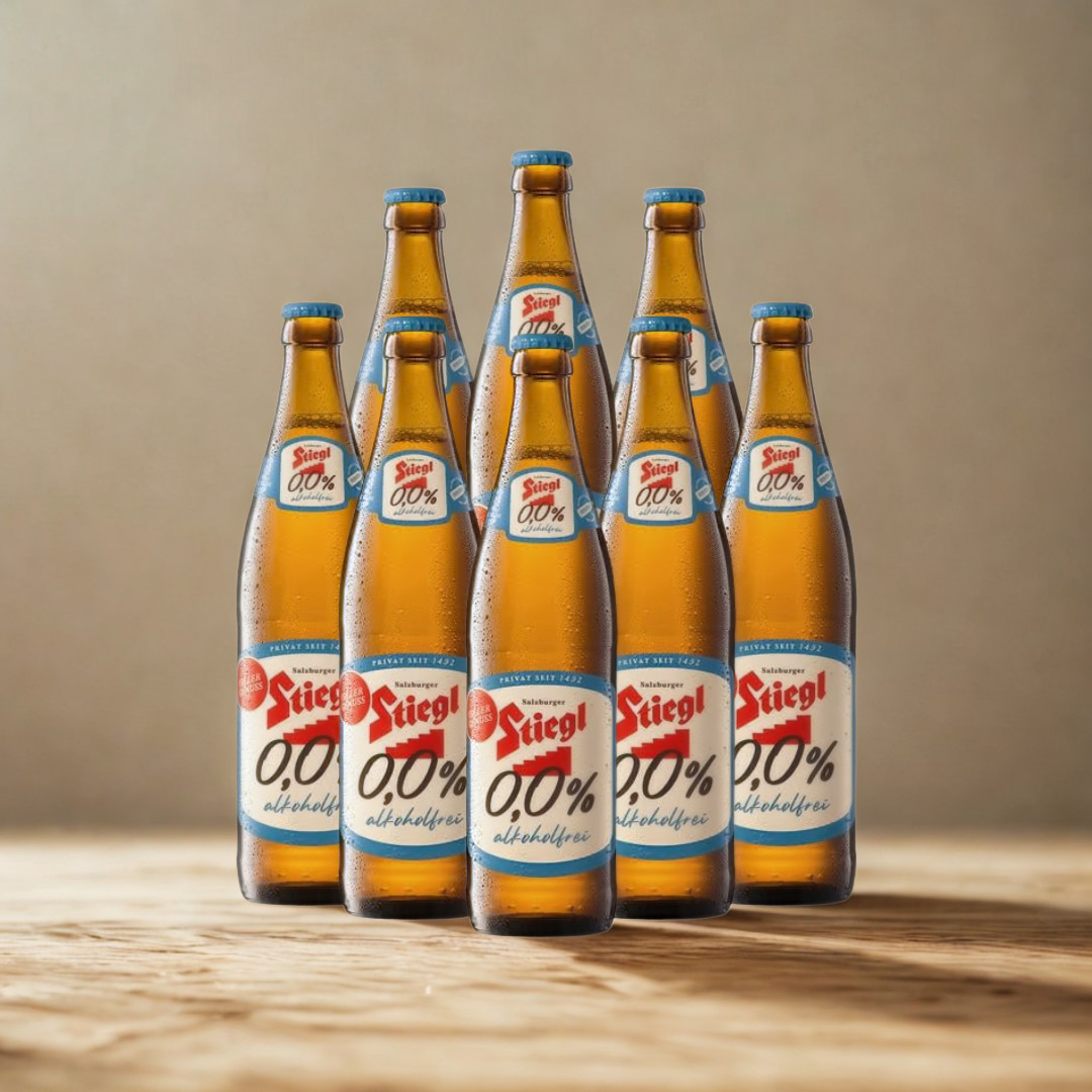 Stiegl Freibier Alcohol-Free Lager 500ml Bottles – 0.0% ABV (Multipack)