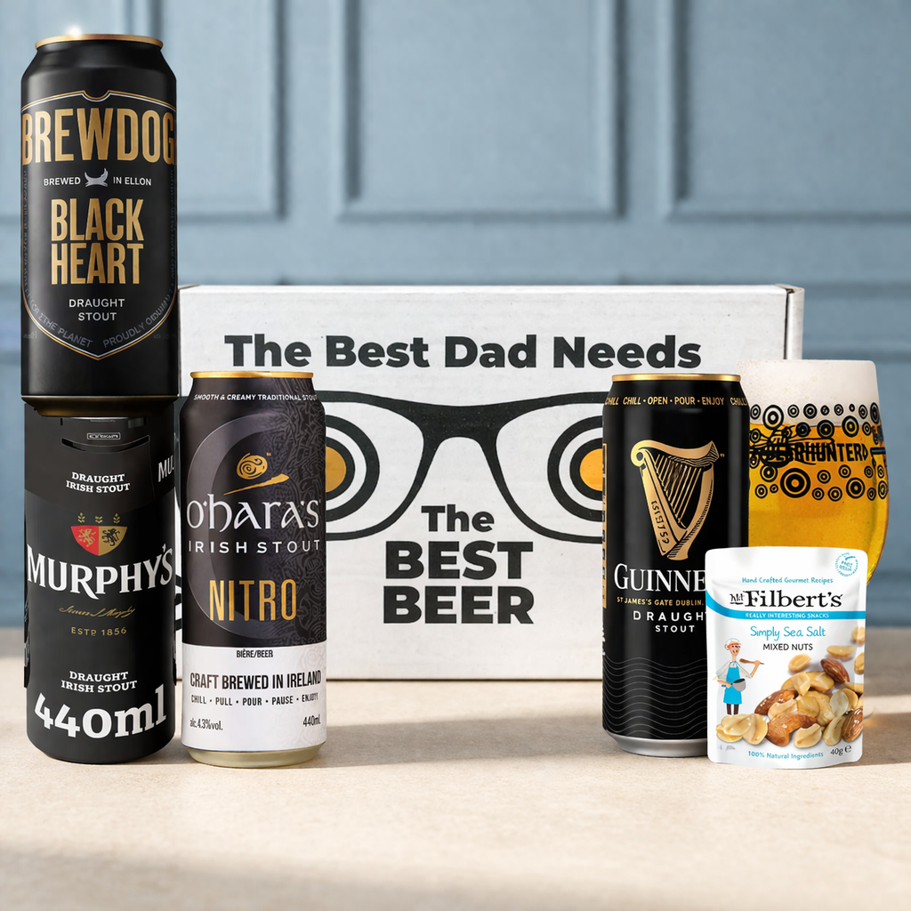 Stout Beer 'Best Dad' 4 Can Gift Pack with Glass