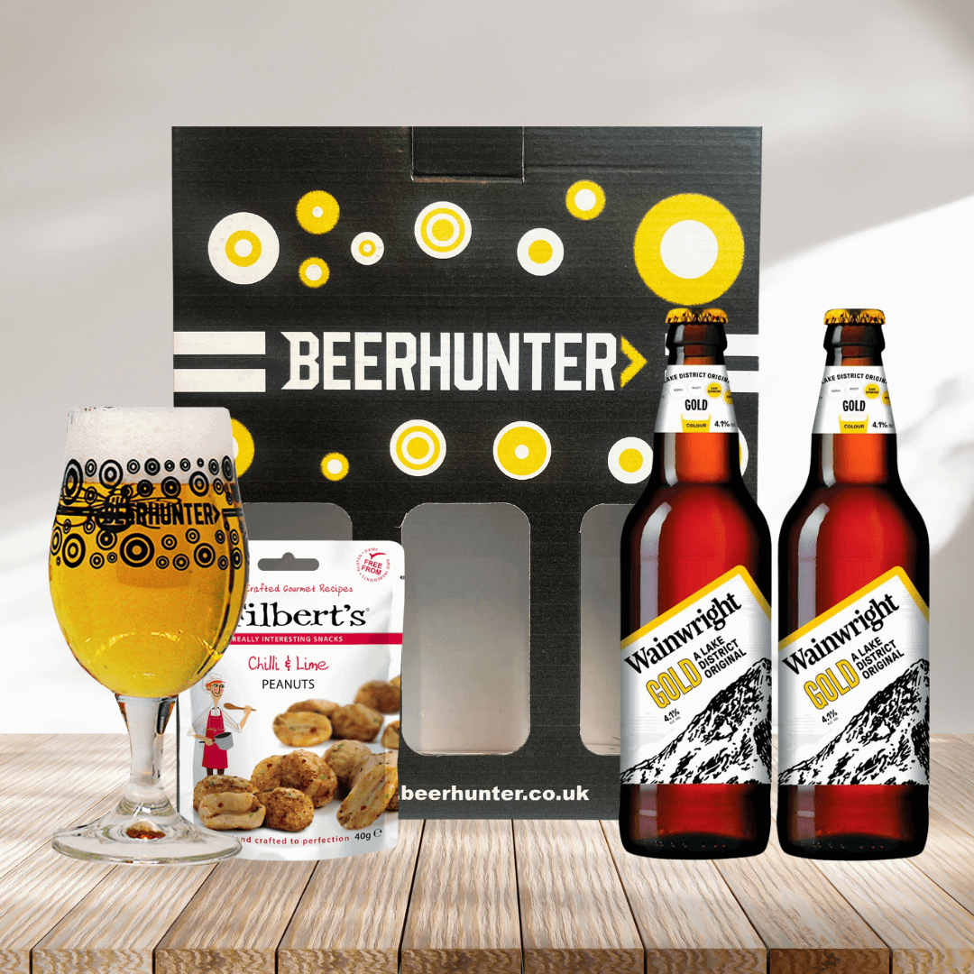 Wainwright Beer Golden Ale Gift Set With Glass & Snack (2 Pack) - BEERHUNTER