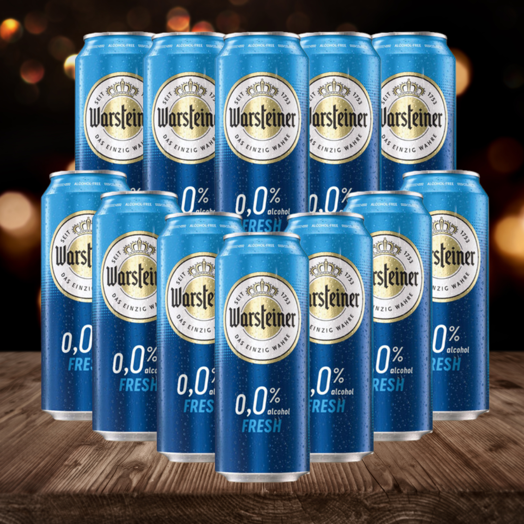 Warsteiner Fresh German Alcohol Free Pilsner 500ml Cans - 0.0% ABV (Multipack)