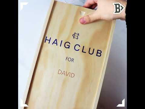 Personalised Haig Club Clubman Single Grain Scotch Whisky with Glass in Wooden Box 70cl (40% ABV)
