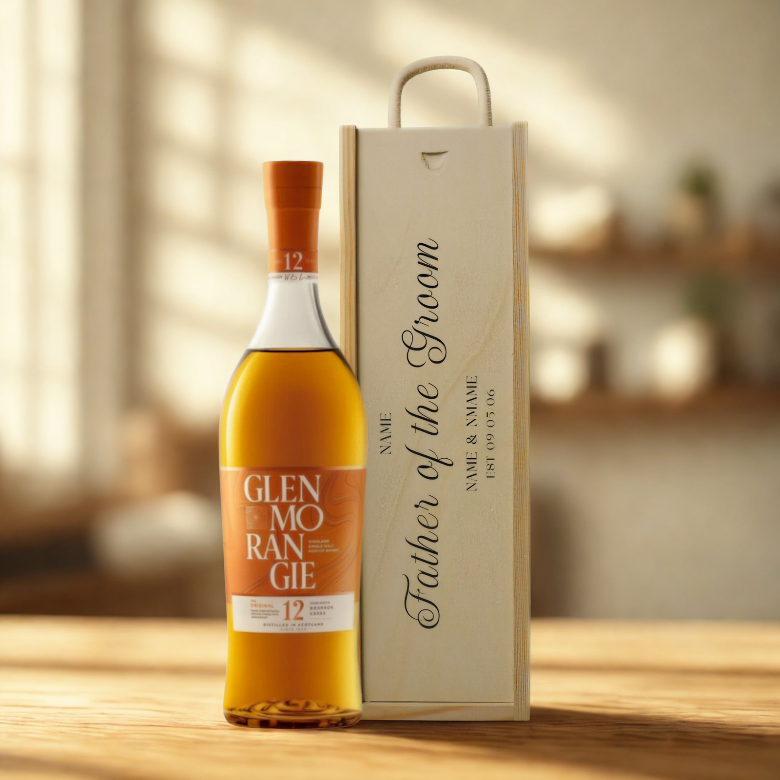 Personalised Father of the Groom Whisky Gift Set with Wooden Presentation Box
