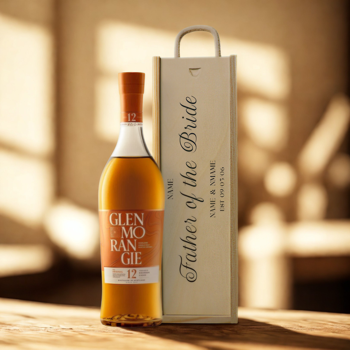 Personalised Father of the Bride Whisky Gift Set with Wooden Presentation Box