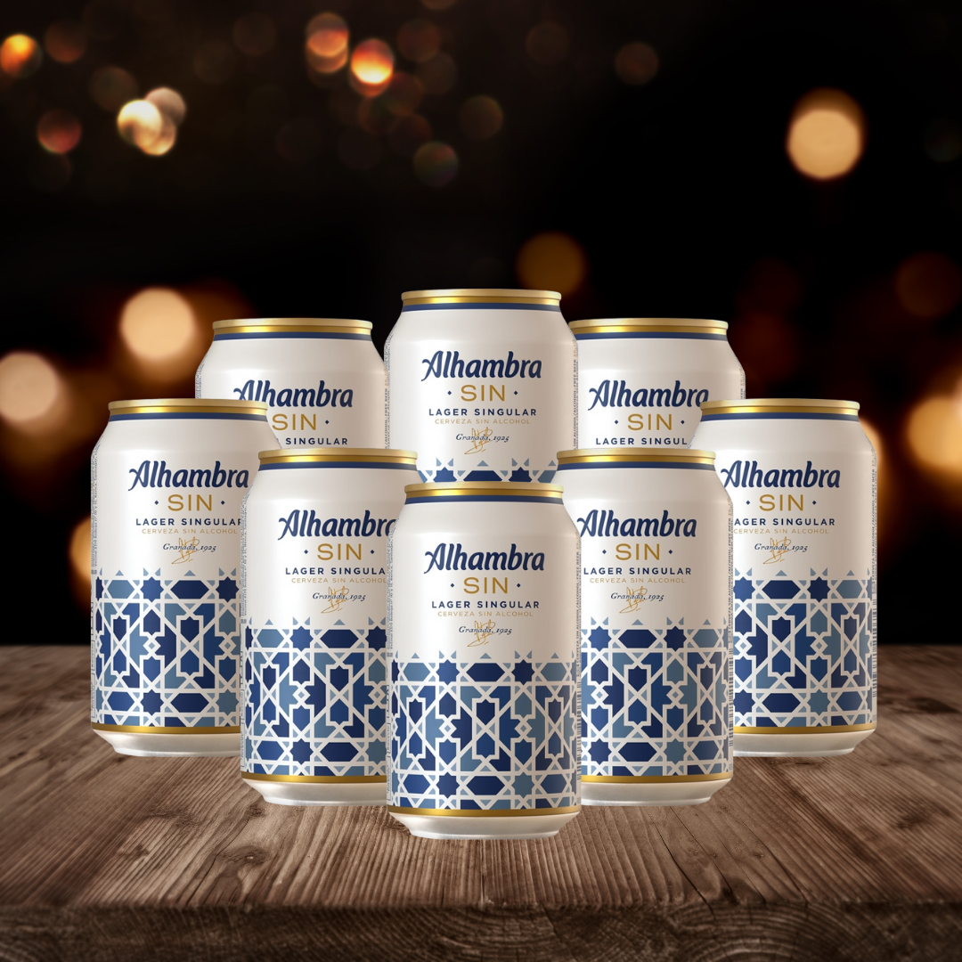 Alhambra Sin 12 Spanish Alcohol Free Lager 330ml Cans - 0.7% ABV (Multipack)