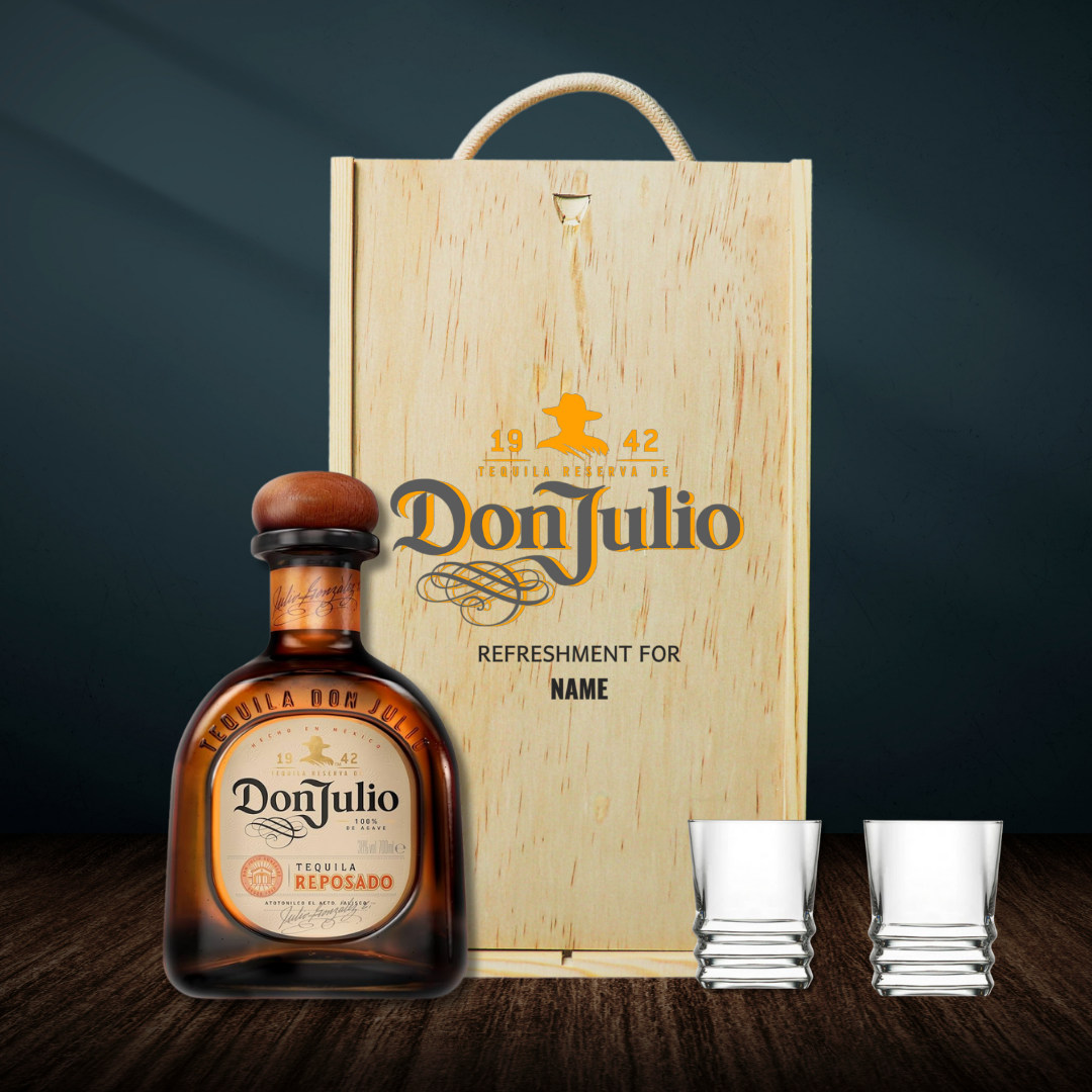 Personalised Don Julio Reposada with Shot Glasses Gift Set