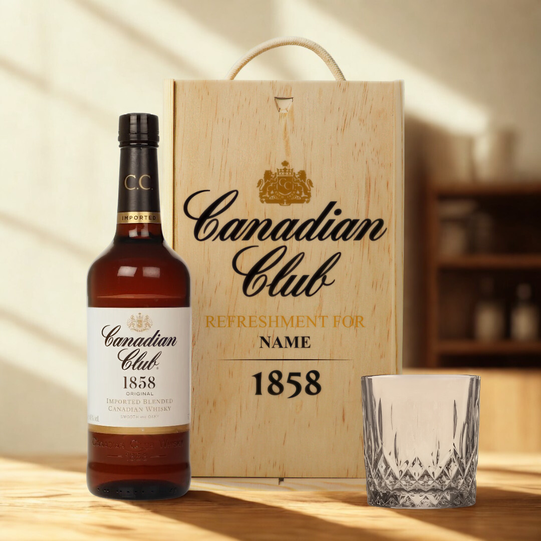 Personalised Canadian Club Whiskey Gift Set with Glass - 70cl (40%)