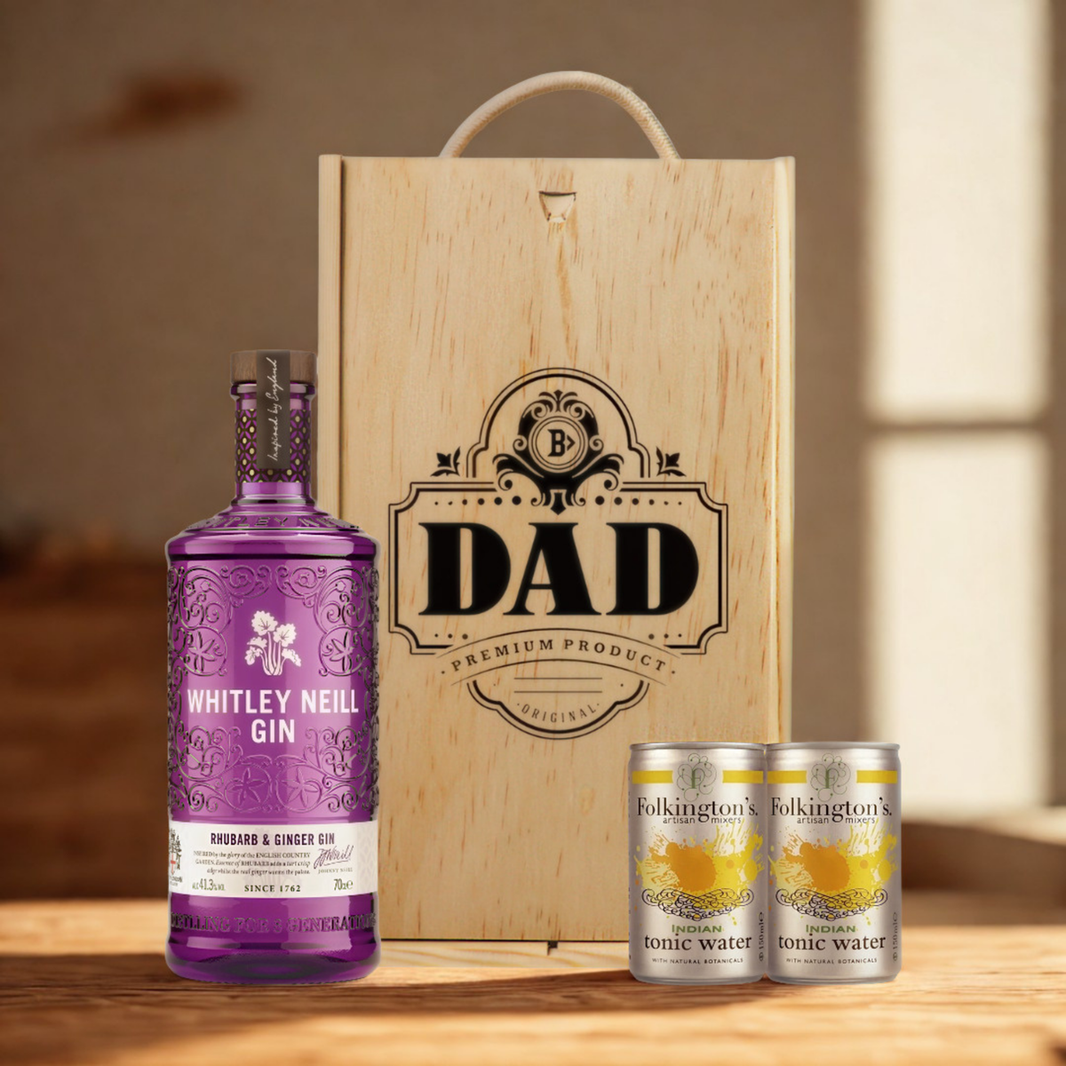 Best Dad Gin Gift Set with Folkington’s Tonic Water  – 70cl