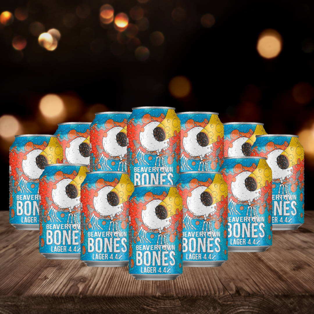 Beavertown Bones Lager 330ml Cans – 4.4% ABV (12 Pack)