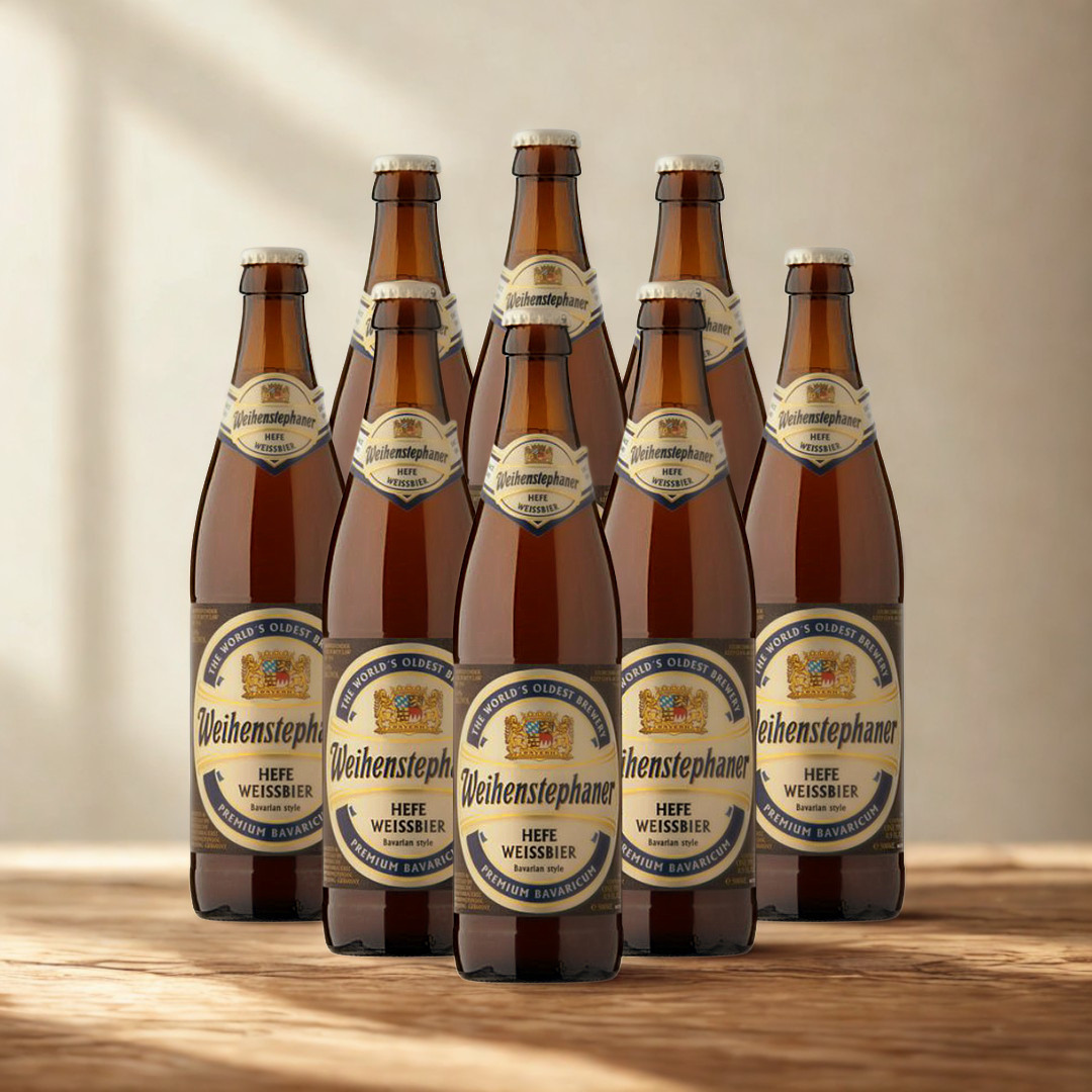 Weihenstephaner German Heffe Weiss Wheat Beer 500ml Bottles - 5.40% ABV (Multipack)