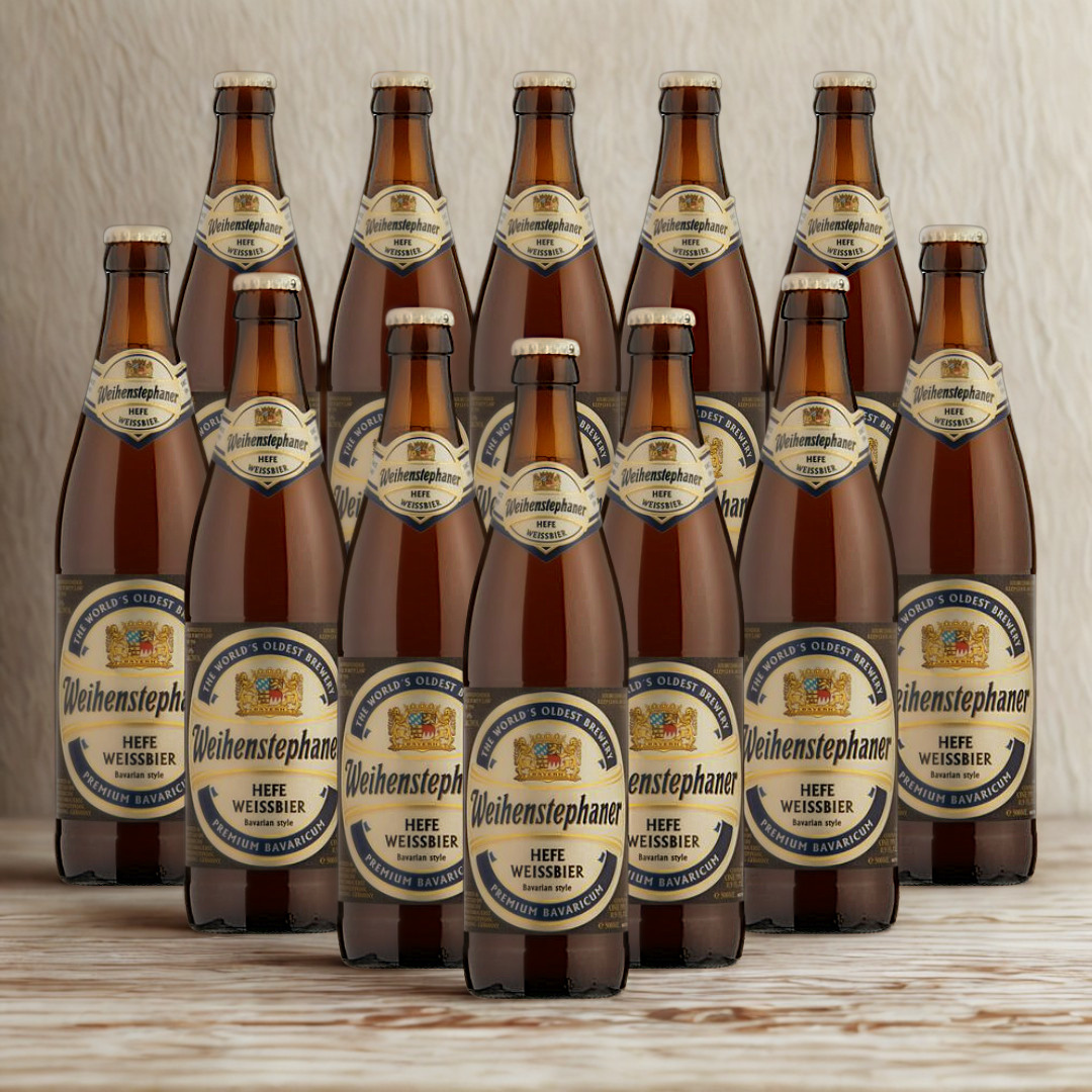 Weihenstephaner German Heffe Weiss Wheat Beer 500ml Bottles - 5.40% ABV (Multipack)