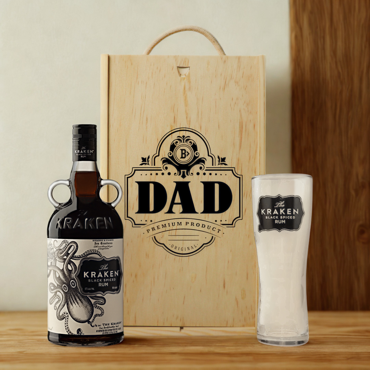 Best Dad Rum Gift Set with Glass – Premium Rum Selection 70cl (Choose Kraken, Bumbu, Bacardi &amp; More)