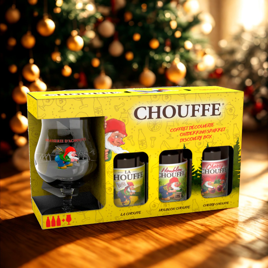 Brasserie d'Achouffe Belgian Beer Gift Set with Chalice Glass