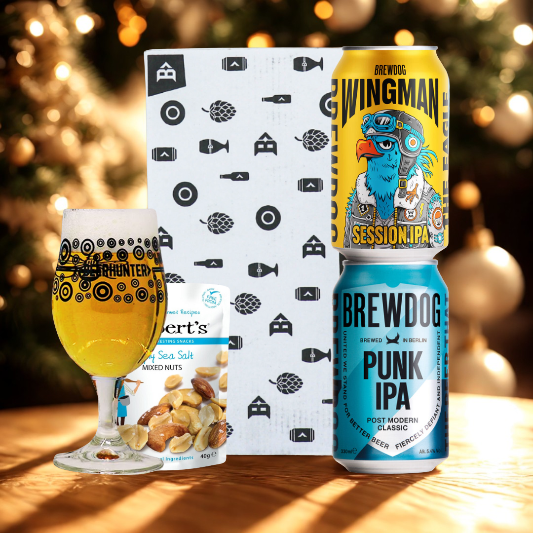 Brewdog Craft Beer 2 Can Gift Set with Beerhunter Glass (330ml Cans)