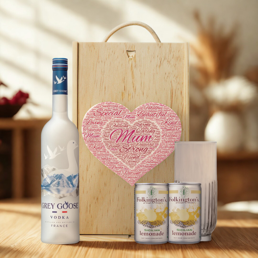 Mum Grey Goose Vodka Gift Set with Lemonade & Vodka Glass (70cl)